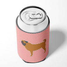 Load image into Gallery viewer, Pug Checkerboard Pink Can or Bottle Hugger BB3647CC