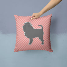 Load image into Gallery viewer, Affenpinscher Checkerboard Pink Throw Pillow - 14x14 Decorative Pillow – Art for Your Home &amp; Patio BB3648PW1414