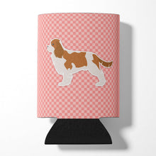 Load image into Gallery viewer, Cavalier King Charles Spaniel Checkerboard Pink Can or Bottle Hugger BB3649CC