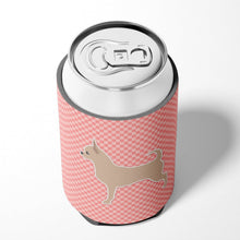 Load image into Gallery viewer, Chihuahua Checkerboard Pink Can or Bottle Hugger BB3650CC