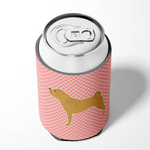 Load image into Gallery viewer, Shar Pei Merry Checkerboard Pink Can or Bottle Hugger BB3652CC