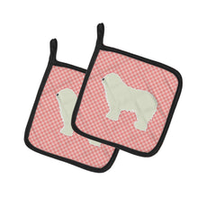 Load image into Gallery viewer, Komondor Checkerboard Pink Pot Holders - Set of 2 - Heat-Resistant Kitchen Essentials BB3655PTHD