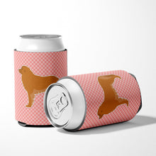 Load image into Gallery viewer, Leonberger Checkerboard Pink Can or Bottle Hugger BB3658CC