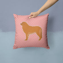 Load image into Gallery viewer, Leonberger Checkerboard Pink Throw Pillow - 14x14 Decorative Pillow – Art for Your Home &amp; Patio BB3658PW1414