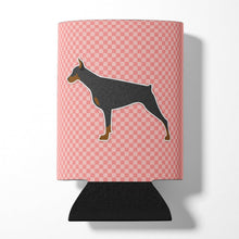 Load image into Gallery viewer, Doberman Pinscher Checkerboard Pink Can or Bottle Hugger BB3660CC