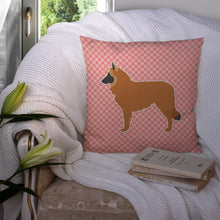 Load image into Gallery viewer, Belgian Shepherd Checkerboard Pink Throw Pillow - 14x14 Decorative Pillow – Art for Your Home &amp; Patio BB3661PW1414