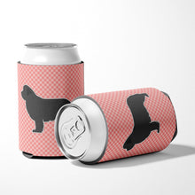 Load image into Gallery viewer, Newfoundland Checkerboard Pink Can or Bottle Hugger BB3664CC
