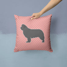 Load image into Gallery viewer, Newfoundland Checkerboard Pink Throw Pillow - 14x14 Decorative Pillow – Art for Your Home &amp; Patio BB3664PW1414