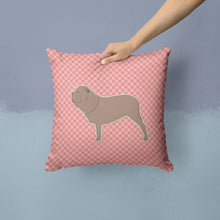 Load image into Gallery viewer, Neapolitan Mastiff Checkerboard Pink Throw Pillow - 14x14 Decorative Pillow – Art for Your Home &amp; Patio BB3665PW1414