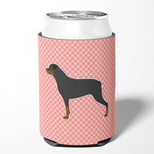 Load image into Gallery viewer, Rottweiler Checkerboard Pink Can or Bottle Hugger BB3666CC