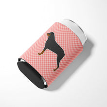 Load image into Gallery viewer, Rottweiler Checkerboard Pink Can or Bottle Hugger BB3666CC
