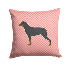 Load image into Gallery viewer, Rottweiler Checkerboard Pink Throw Pillow - 14x14 Decorative Pillow – Art for Your Home &amp; Patio BB3666PW1414