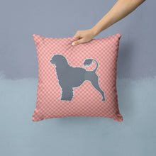 Load image into Gallery viewer, Portuguese Water Dog Checkerboard Pink Throw Pillow - 14x14 Decorative Pillow – Art for Your Home &amp; Patio BB3668PW1414