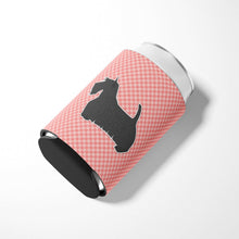 Load image into Gallery viewer, Scottish Terrier Checkerboard Pink Can or Bottle Hugger BB3669CC