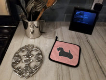 Load image into Gallery viewer, Scottish Terrier Checkerboard Pink Pot Holders - Set of 2 - Heat-Resistant Kitchen Essentials BB3669PTHD