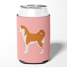Load image into Gallery viewer, Akita Checkerboard Pink Can or Bottle Hugger BB3672CC