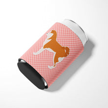 Load image into Gallery viewer, Akita Checkerboard Pink Can or Bottle Hugger BB3672CC