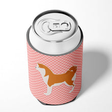 Load image into Gallery viewer, Akita Checkerboard Pink Can or Bottle Hugger BB3672CC
