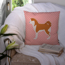 Load image into Gallery viewer, Akita Checkerboard Pink Throw Pillow - 14x14 Decorative Pillow – Art for Your Home &amp; Patio BB3672PW1414