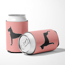 Load image into Gallery viewer, Great Dane Checkerboard Pink Can or Bottle Hugger BB3675CC