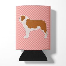 Load image into Gallery viewer, Saint Bernard Checkerboard Pink Can or Bottle Hugger BB3676CC