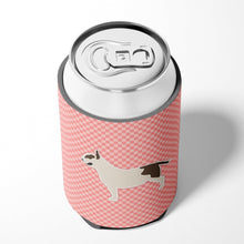 Load image into Gallery viewer, Bull Terrier Checkerboard Pink Can or Bottle Hugger BB3678CC