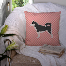 Load image into Gallery viewer, Siberian Husky Checkerboard Pink Throw Pillow - 14x14 Decorative Pillow – Art for Your Home &amp; Patio BB3680PW1414