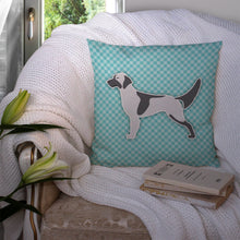 Load image into Gallery viewer, English Setter  Checkerboard Blue Throw Pillow - 14x14 Decorative Pillow – Art for Your Home &amp; Patio BB3681PW1414
