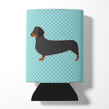 Load image into Gallery viewer, Dachshund  Checkerboard Blue Can or Bottle Hugger BB3682CC