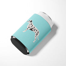 Load image into Gallery viewer, Dalmatian  Checkerboard Blue Can or Bottle Hugger BB3683CC