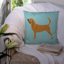 Load image into Gallery viewer, Bloodhound  Checkerboard Blue Throw Pillow - 14x14 Decorative Pillow – Art for Your Home &amp; Patio BB3684PW1414