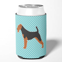 Load image into Gallery viewer, Welsh Terrier  Checkerboard Blue Can or Bottle Hugger BB3685CC