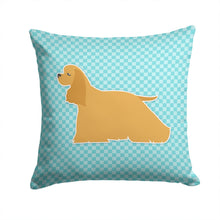 Load image into Gallery viewer, Cocker Spaniel  Checkerboard Blue Throw Pillow - 14x14 Decorative Pillow – Art for Your Home &amp; Patio BB3686PW1414