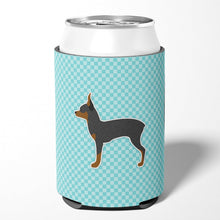 Load image into Gallery viewer, Toy Fox Terrier  Checkerboard Blue Can or Bottle Hugger BB3687CC