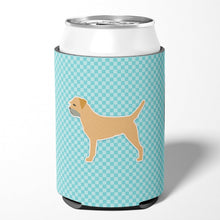 Load image into Gallery viewer, Border Terrier  Checkerboard Blue Can or Bottle Hugger BB3689CC