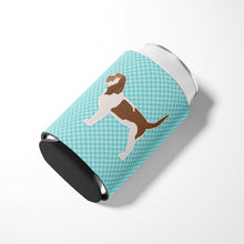 Load image into Gallery viewer, Grand Basset Griffon Vendeen  Checkerboard Blue Can or Bottle Hugger BB3690CC