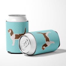 Load image into Gallery viewer, Grand Basset Griffon Vendeen  Checkerboard Blue Can or Bottle Hugger BB3690CC