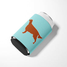 Load image into Gallery viewer, Irish Setter  Checkerboard Blue Can or Bottle Hugger BB3693CC