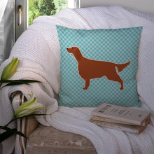 Load image into Gallery viewer, Irish Setter  Checkerboard Blue Throw Pillow - 14x14 Decorative Pillow – Art for Your Home &amp; Patio BB3693PW1414