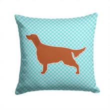 Load image into Gallery viewer, Irish Setter  Checkerboard Blue Throw Pillow - 14x14 Decorative Pillow – Art for Your Home &amp; Patio BB3693PW1414