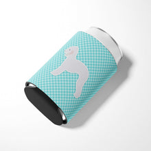 Load image into Gallery viewer, Bedlington Terrier  Checkerboard Blue Can or Bottle Hugger BB3694CC