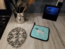Load image into Gallery viewer, English Pointer  Checkerboard Blue Pot Holders - Set of 2 - Heat-Resistant Kitchen Essentials BB3695PTHD
