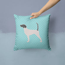Load image into Gallery viewer, English Pointer  Checkerboard Blue Throw Pillow - 14x14 Decorative Pillow – Art for Your Home &amp; Patio BB3695PW1414