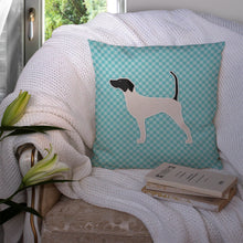 Load image into Gallery viewer, English Pointer  Checkerboard Blue Throw Pillow - 14x14 Decorative Pillow – Art for Your Home &amp; Patio BB3695PW1414