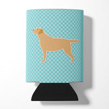 Load image into Gallery viewer, Yellow Labrador Retriever  Checkerboard Blue Can or Bottle Hugger BB3697CC