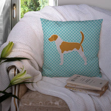 Load image into Gallery viewer, American Foxhound  Checkerboard Blue Throw Pillow - 14x14 Decorative Pillow – Art for Your Home &amp; Patio BB3698PW1414