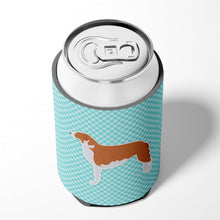 Load image into Gallery viewer, Borzoi Russian Greyhound  Checkerboard Blue Can or Bottle Hugger BB3699CC