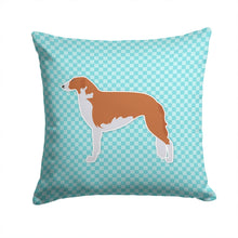 Load image into Gallery viewer, Borzoi Russian Greyhound  Checkerboard Blue Throw Pillow - 14x14 Decorative Pillow – Art for Your Home &amp; Patio BB3699PW1414