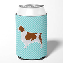 Load image into Gallery viewer, Welsh Springer Spaniel  Checkerboard Blue Can or Bottle Hugger BB3700CC