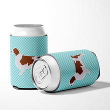 Load image into Gallery viewer, Welsh Springer Spaniel  Checkerboard Blue Can or Bottle Hugger BB3700CC